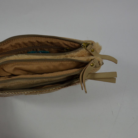 Le Voyage En Panier Miko Pochette de Sac et Trotteur Beige ouvert