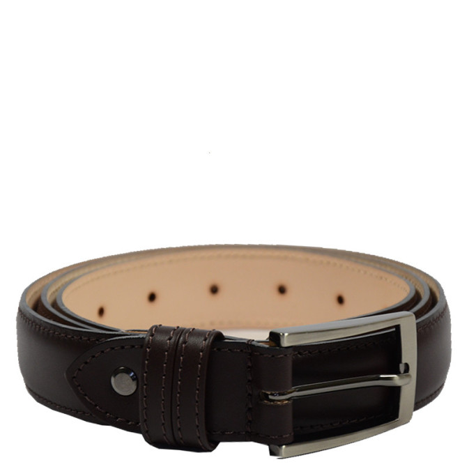 Berthille Padded Leather Belt for Men, Lined, Adjustable, Brown