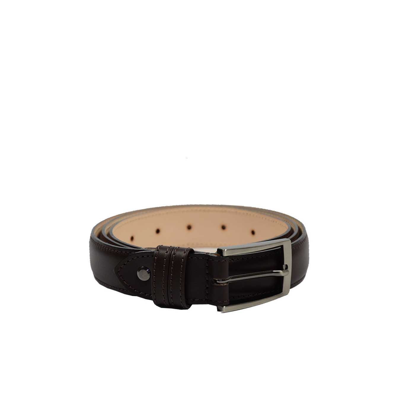 Berthille Padded Leather Belt for Men, Lined, Adjustable, Brown