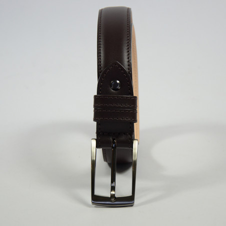 Berthille Padded Leather Belt for Men, Lined, Adjustable, Brown