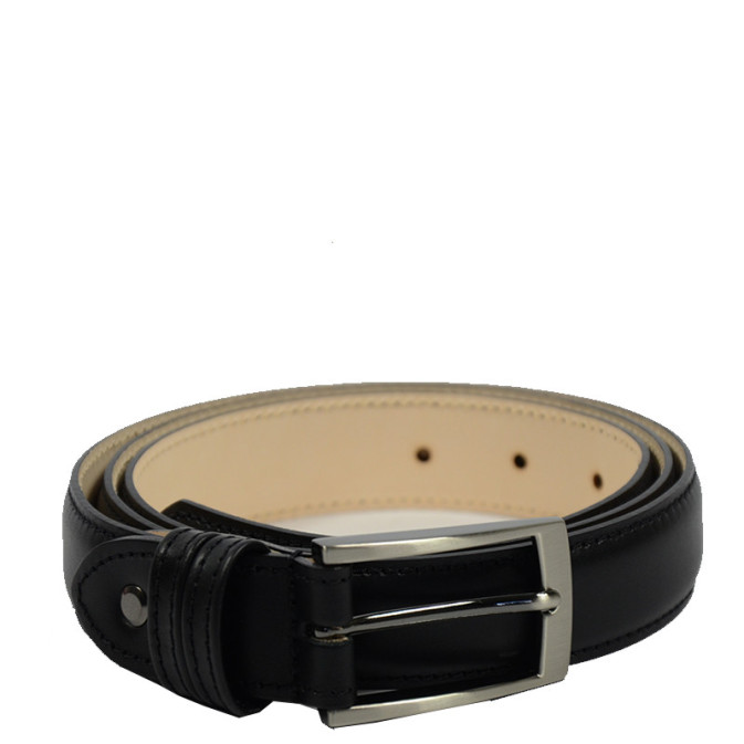 Berthille Ceinture Bombée Homme Cuir Doublé Ajustable noir