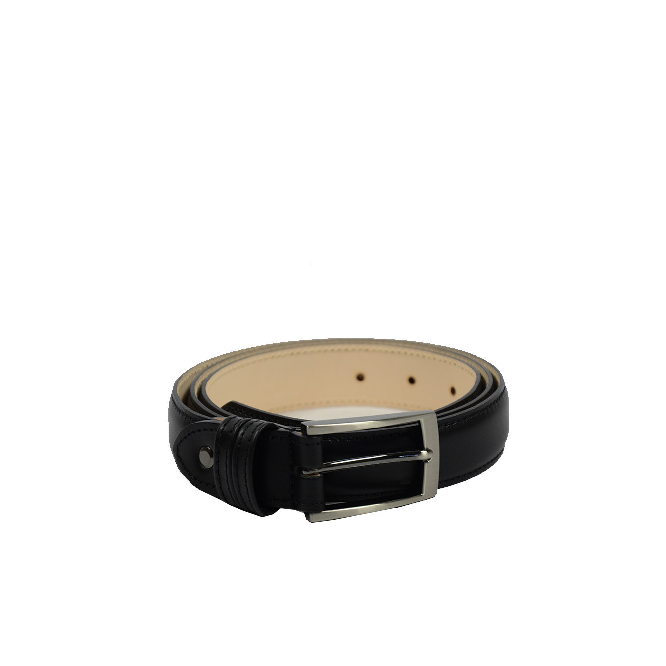 Berthille Ceinture Bombée Homme Cuir Doublé Ajustable noir