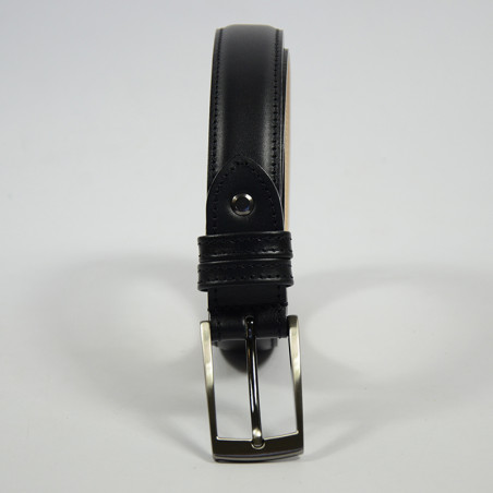 Berthille Padded Leather Belt for Men with Double Pass and Silver B...
