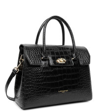 Lancaster Exotic Croco Small Tote Bag 524-85 Black