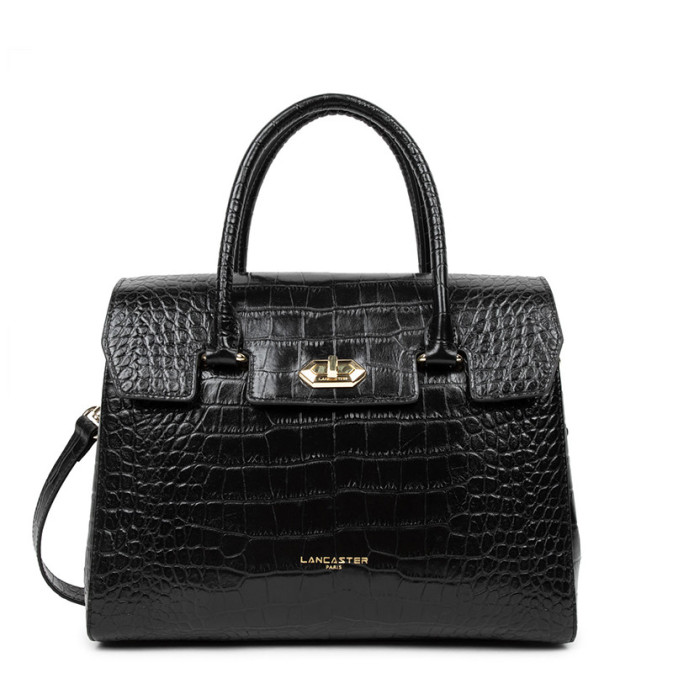 Lancaster Exotic Croco Small Tote Bag 524-85 Black