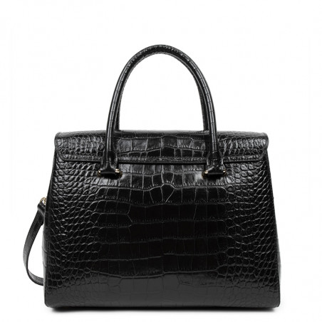 Lancaster Exotic Croco Small Tote Bag 524-85 Black