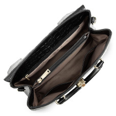 Lancaster Exotic Croco Small Tote Bag 524-85 Black