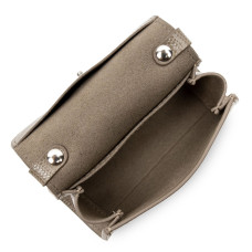 Lancaster Lucertola Mini Sac Porte-monnaie Cuir Lézard 133-05 Taupe ouvert
