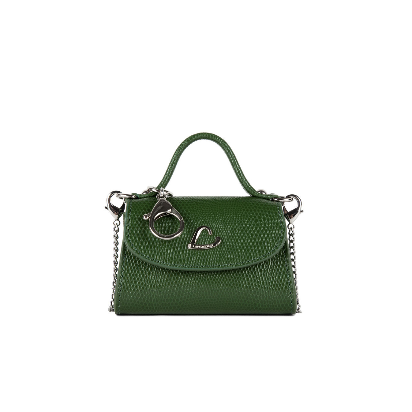 Lancaster Lucertola Mini Sac Porte-monnaie Cuir Lézard 133-05 Vert Pin