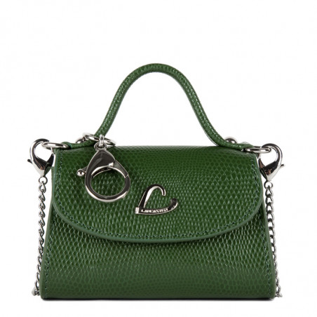 Lancaster Lucertola Mini Sac Porte-monnaie Cuir Lézard 133-05 Vert Pin
