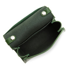 Lancaster Lucertola Mini Sac Porte-monnaie Cuir Lézard 133-05 Vert Pin ouvert