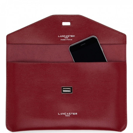 Lancaster Lucertola Pochette Cuir 433-05 Carmin