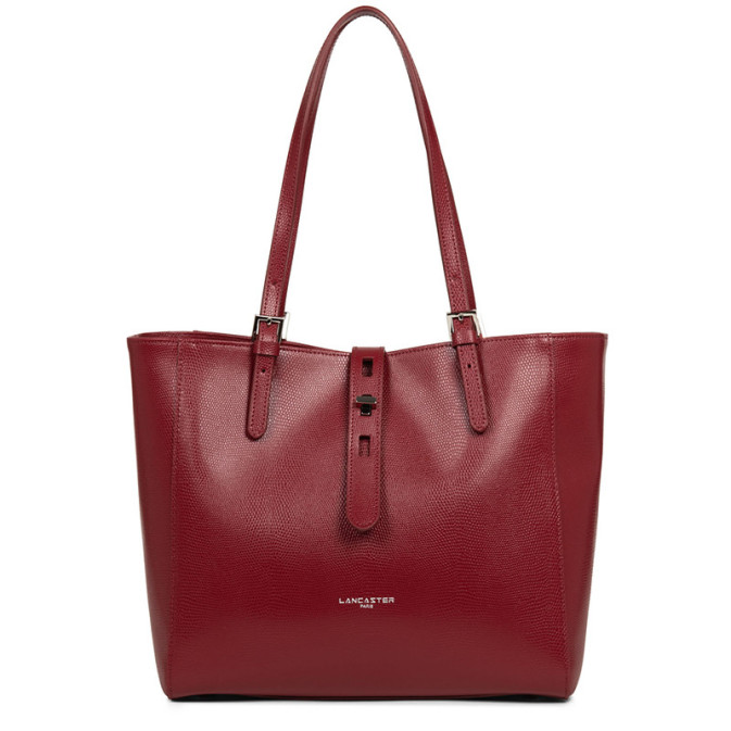 Lancaster Lucertola Tote Bag 433-08 Carmine Leather