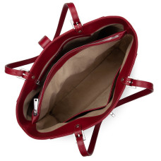 Lancaster Lucertola Sac Cabas 433-08 Cuir Carmin ouvert