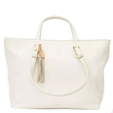 Lollipops Daffy Bag Tote with Poms Beige