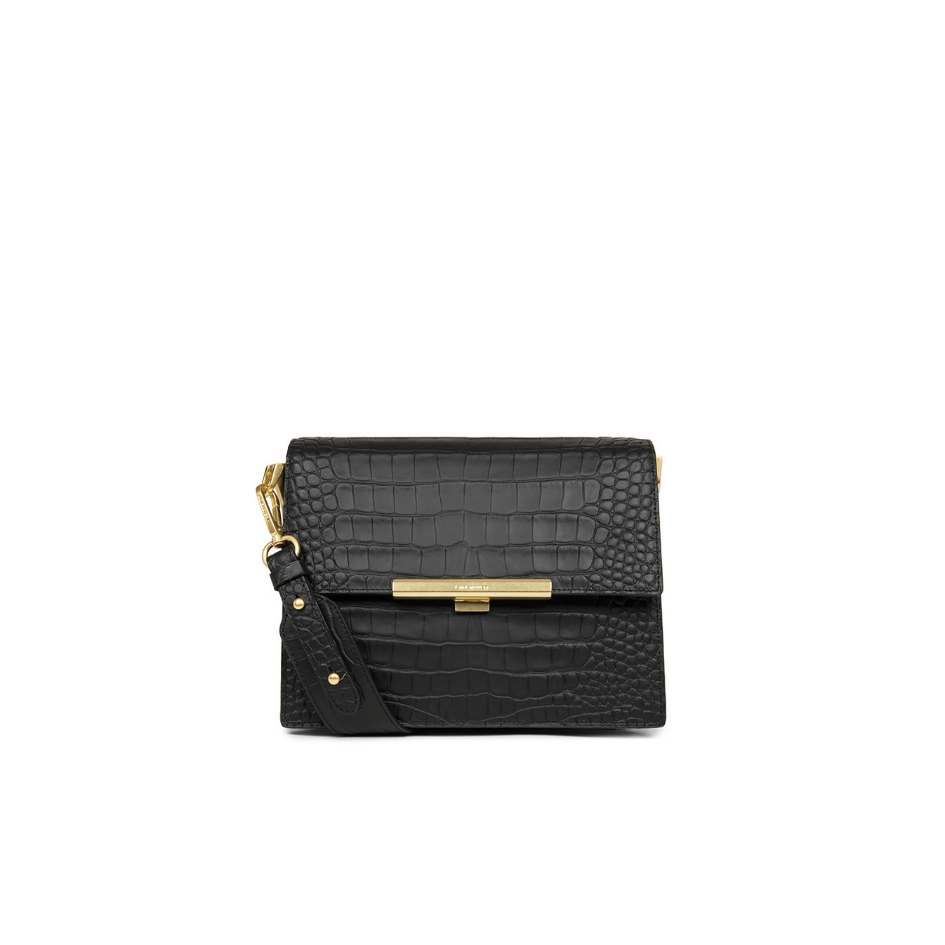 Lancaster Exotic Lee Sling Bag 524-52 Black Lizard Leather