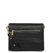 Lancaster Exotic Lee Sac Besace 524-52 Cuir Noir Lézard dos