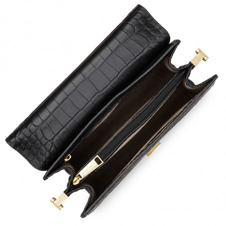 Lancaster Exotic Lee Sling Bag 524-52 Black Lizard Leather