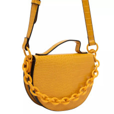 Lollipops Ginger Shoulder Bag Half Moon Croco Yellow