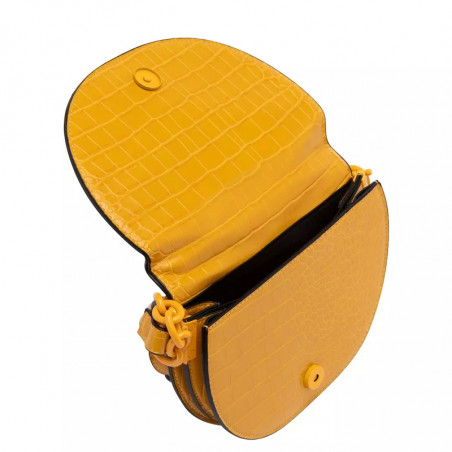 Lollipops Ginger Shoulder Bag Half Moon Croco Yellow