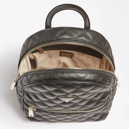 Guess Cessily Quilted Backpack OS Black Leather Gold Tone Hardware Llama Pins Backpack Handbag Guess Elliana Quilted Mini Backpack GUESS  main image 4