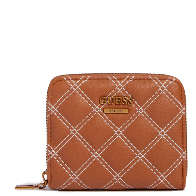 Guess Cessily Compact Wallet Cognac