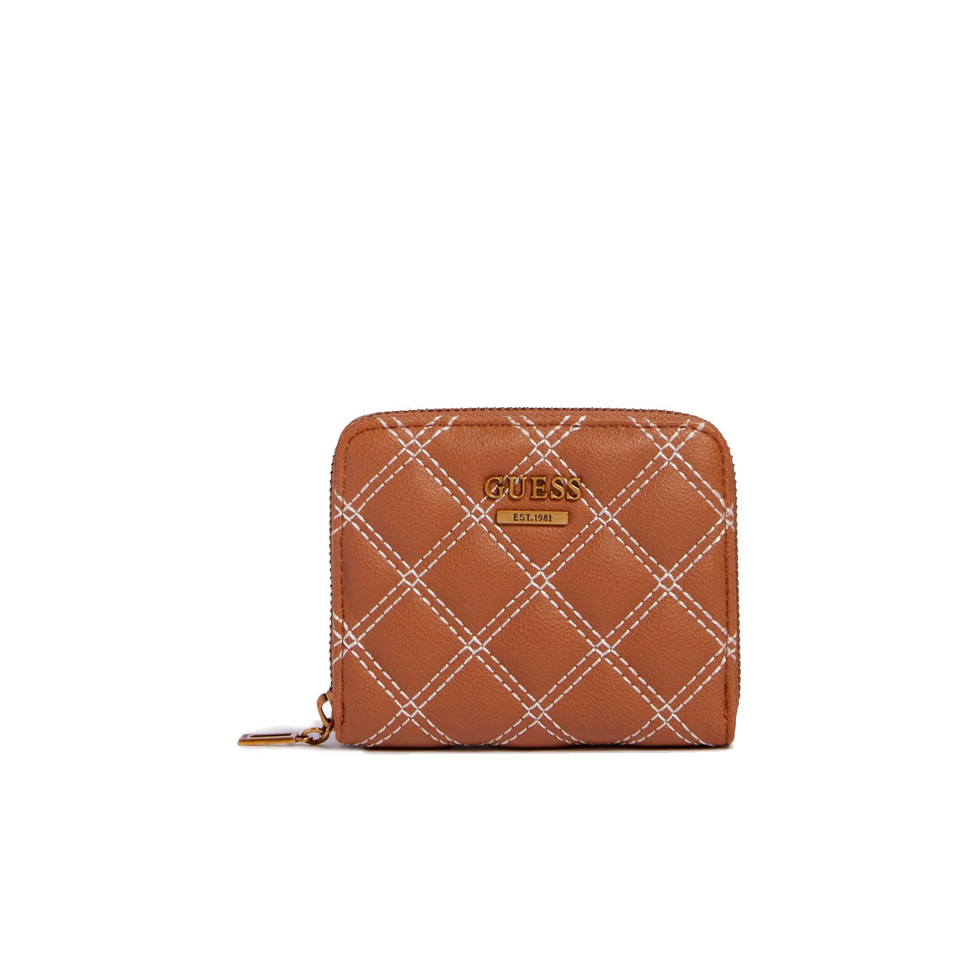Guess Cessily Compact Wallet Cognac Tufted