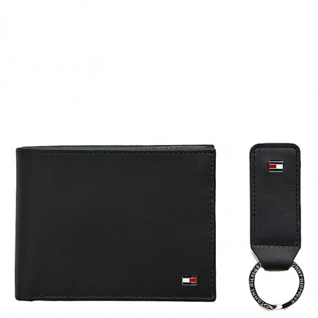 Tommy Hilfiger Downtown Wallet and Key Holder Set for Men in Black ...