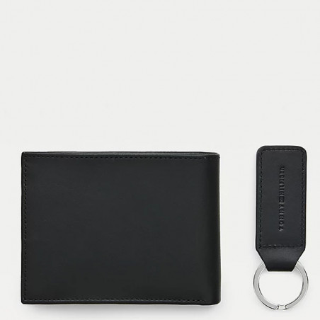 Tommy Hilfiger Downtown Wallet and Key Holder Set for Men in Black ...