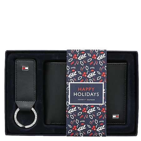 Tommy Hilfiger Downtown Wallet and Key Holder Set for Men in Black ...