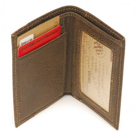 Arthur & Aston Marco Mini Card Holder Chestnut Leather