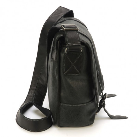Arthur & Aston Marco Large Reporter Bag Black Leather