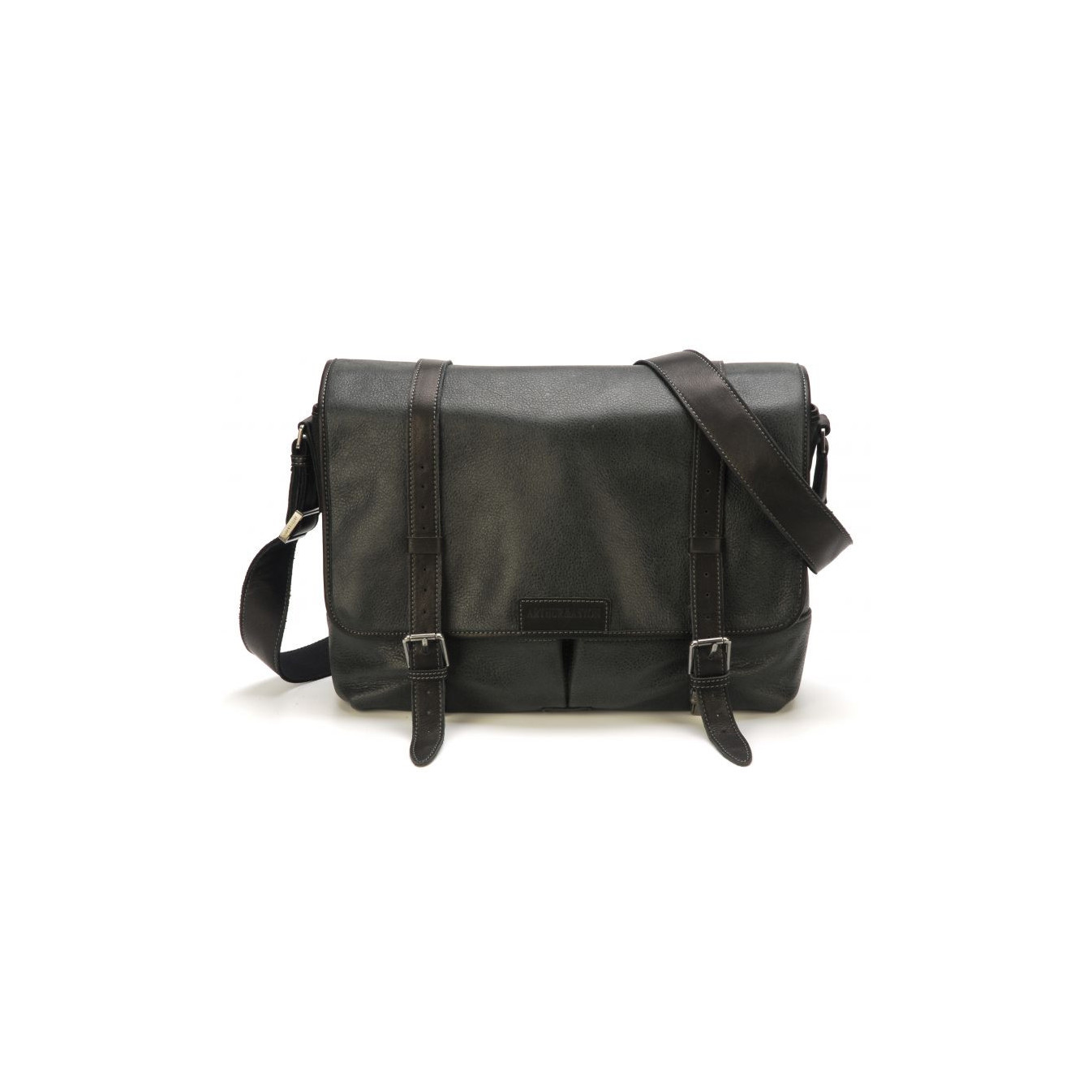 Arthur & Aston Marco Large Reporter Bag Black Leather
