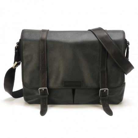 Arthur & Aston Marco Large Reporter Bag Black Leather