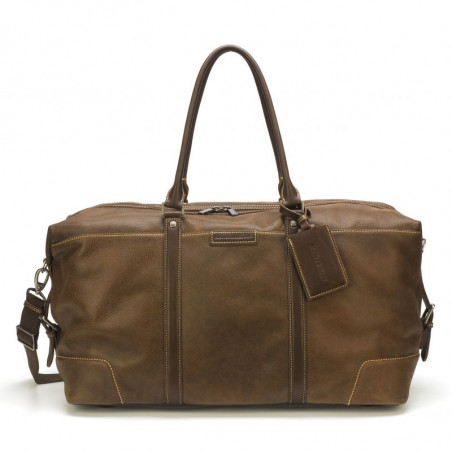 Arthur & Aston Marco Soft Leather Travel Bag Chestnut