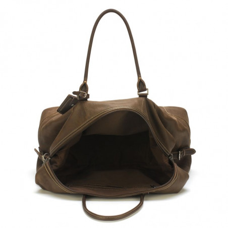 Arthur & Aston Marco Soft Leather Travel Bag Chestnut