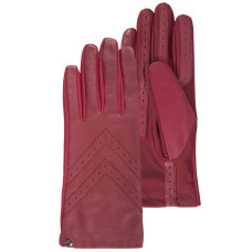 Isotoner Women's Stretch and Leather Red Gloves