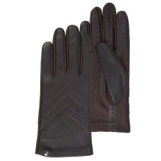 Isotoner Women's Stretch and Leather Brown Gloves