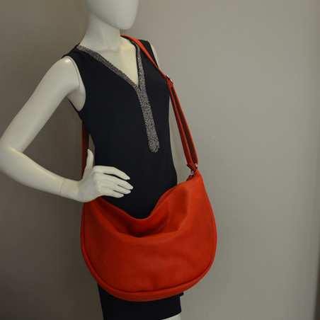 Les Ateliers Fourès Baroudeuse B671 Orange Drawstring Bag