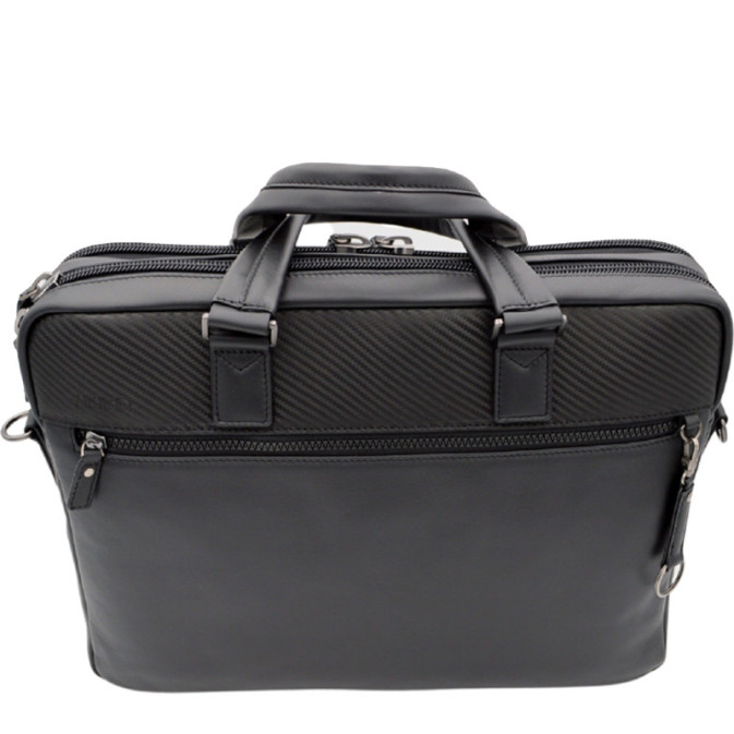 Jump Boston Leather School Bag 2 Sleeves 40cm PC 15' Black