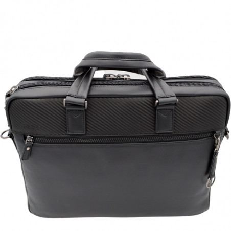 Jump Boston Leather School Bag 2 Sleeves 40cm PC 15' Black