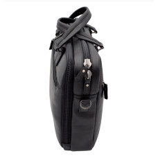 Jump Boston Cuir Cartable 2 Soufflets 40cm PC 15' Noir coté