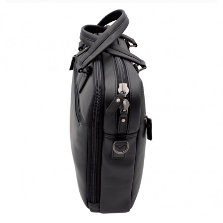 Jump Boston Cuir Cartable 2 Soufflets 40cm PC 15' Noir coté
