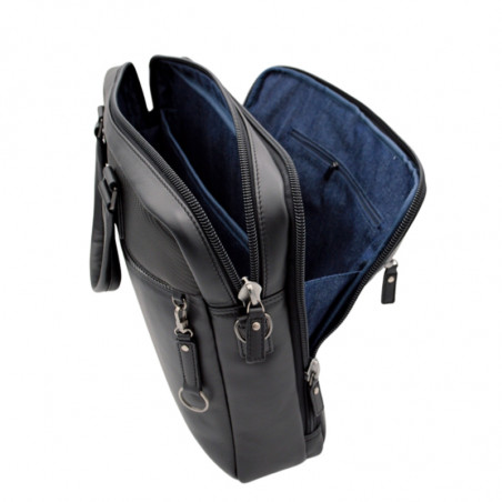 Jump Boston Leather School Bag 2 Sleeves 40cm PC 15' Black