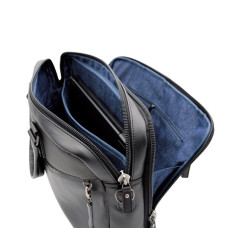 Jump Boston Cuir Cartable 2 Soufflets 40cm PC 15' Noir ouvert