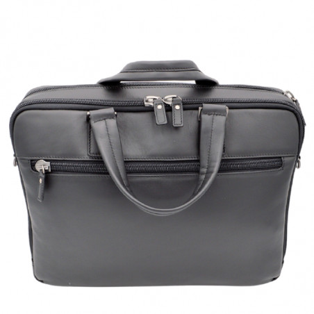 Jump Boston Cuir Cartable 2 Soufflets 40cm PC 15' Noir dos