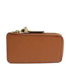 Gérard Darel Tresor Cardholder Zippered Card Holder Camel Straw Latte