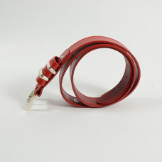 Faune Leather Multi Buckle Red Belt