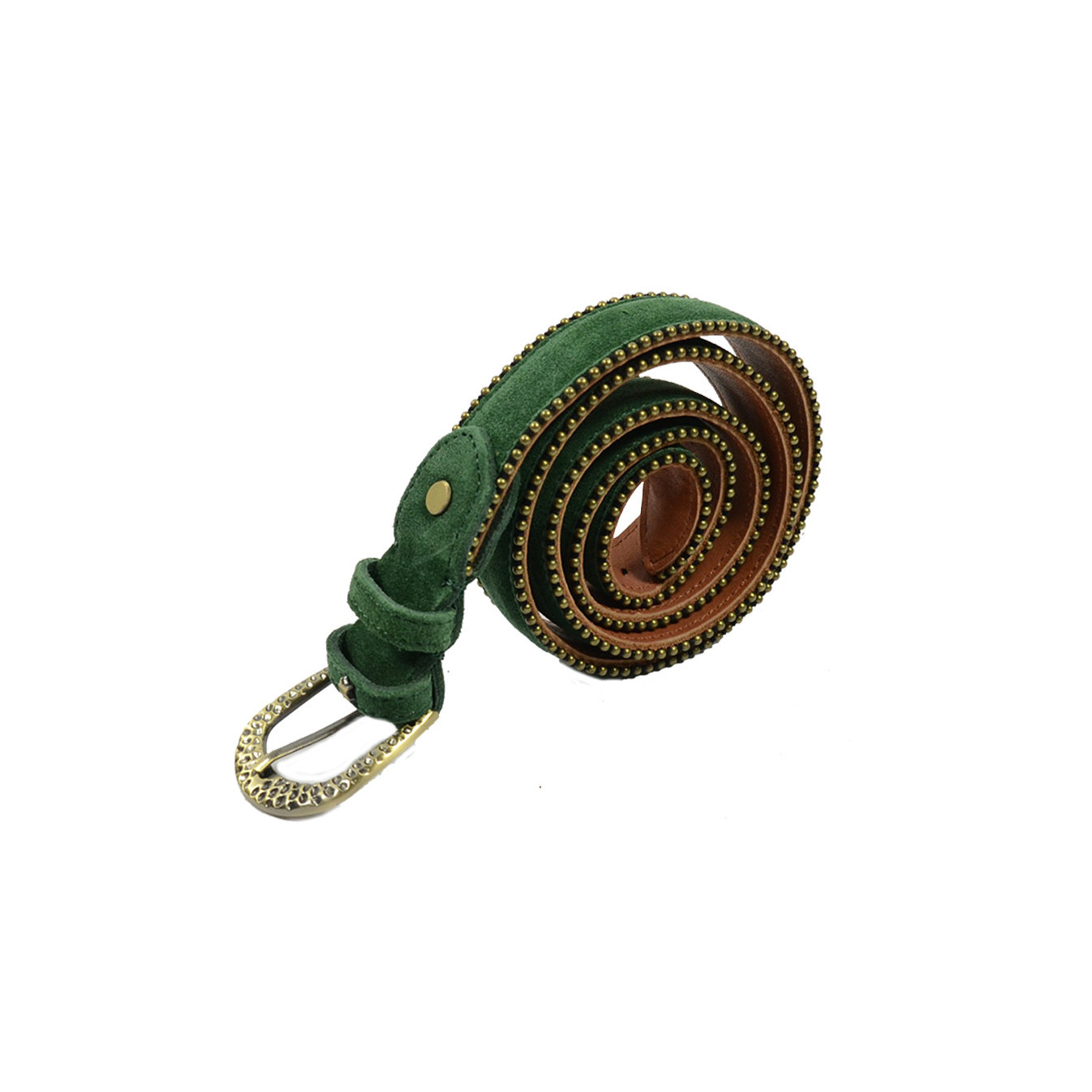 Mila Louise Mael V Leather Belt Adjustable Green Size S