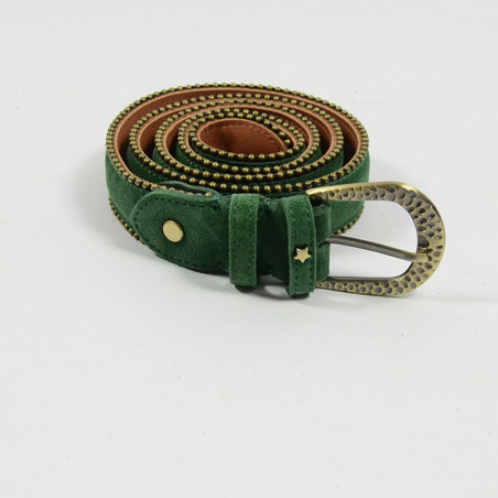 Mila Louise Mael V Leather Belt Adjustable Green Size S